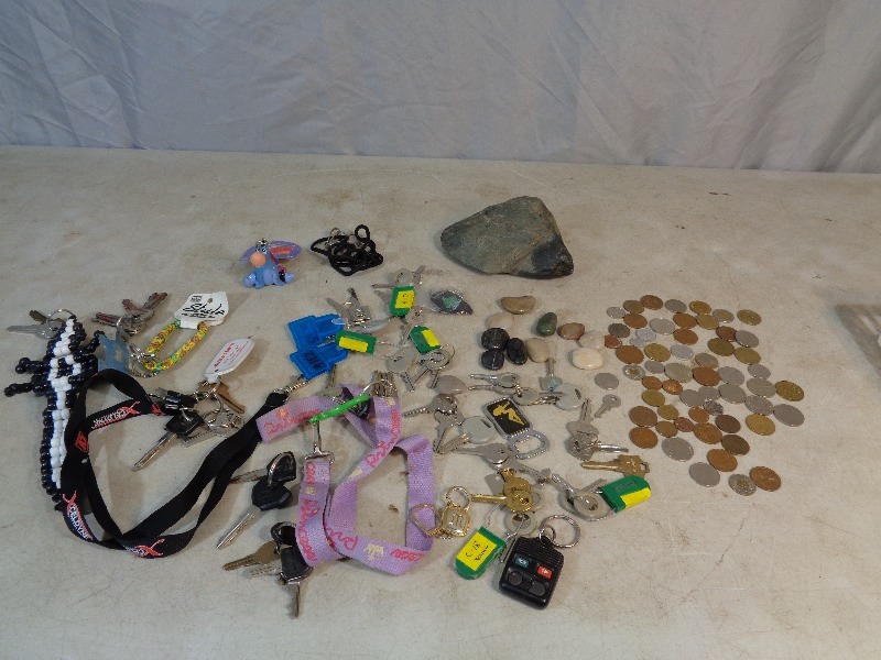 lot 14 image: Coins, Keys, Rocks, More