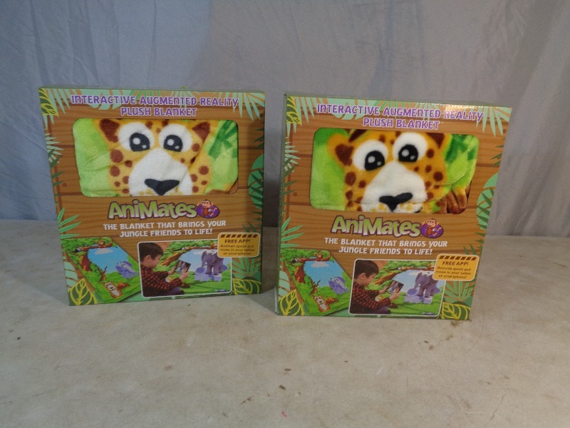 lot 19 image: 2 New Animates Augmented Reality Plush Blankets