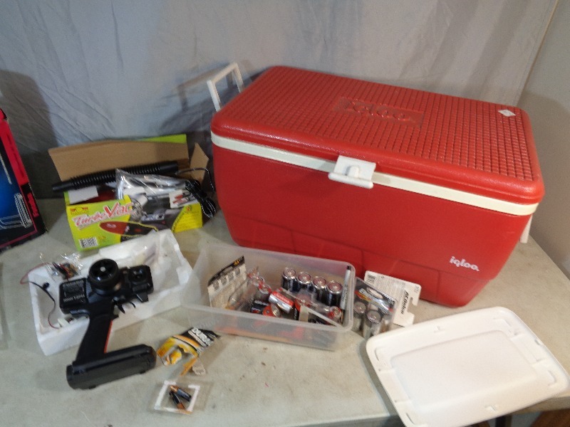 lot 33 image: Cooler, Batteries, RC Controller