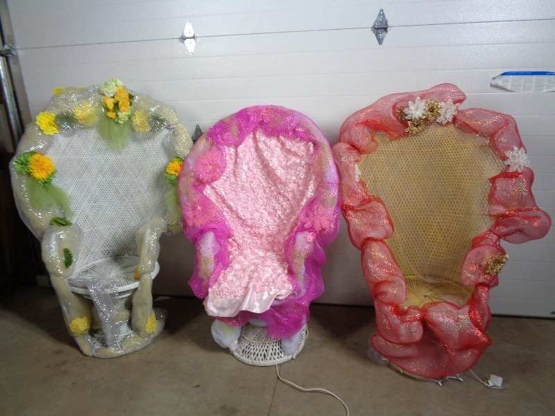 lot 129 image: Light Up Wicker Chairs