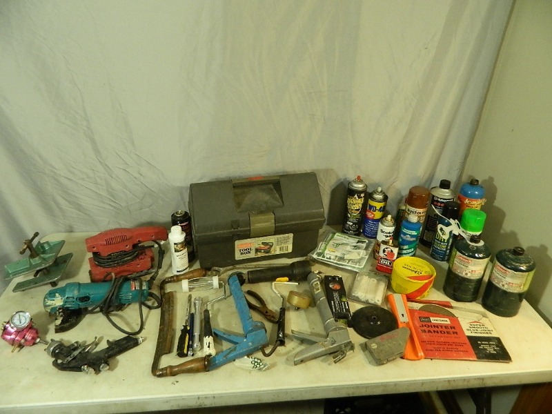 lot 54 image: Power Tools, Chemicals, Toolbox, Etc