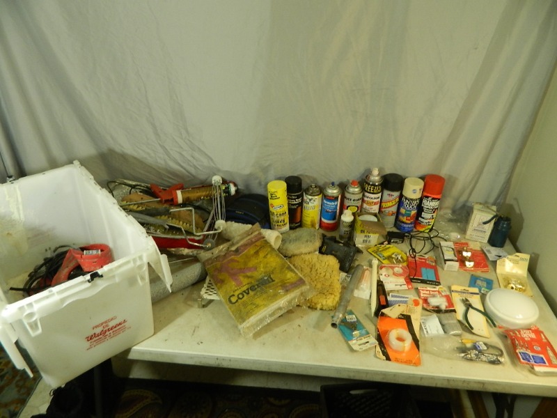 lot 61 image: Paint Supplies, Tools, Hardware, Etc