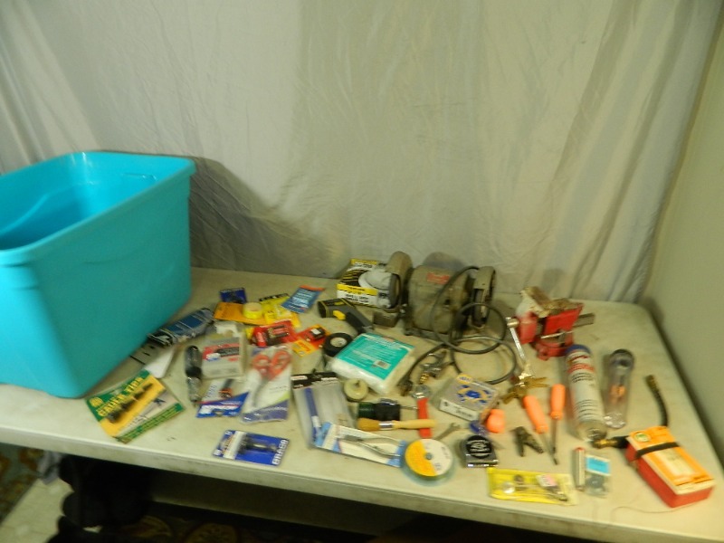 lot 63 image: Grinder, Vise, Hardware, and More