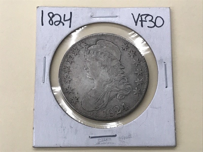 1824 Fifty Cent Piece, Very Rare & ...
