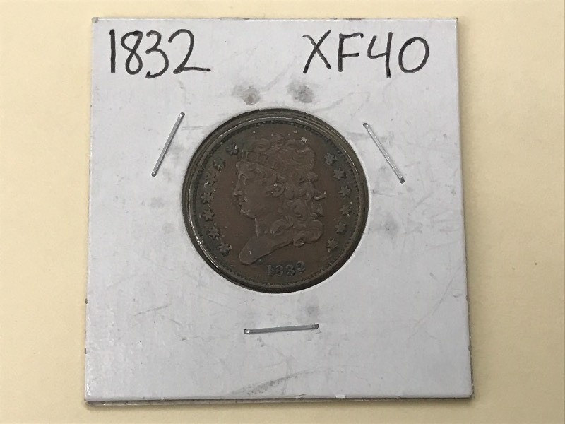1832 Half Cent, Sharp-Great Detail-...