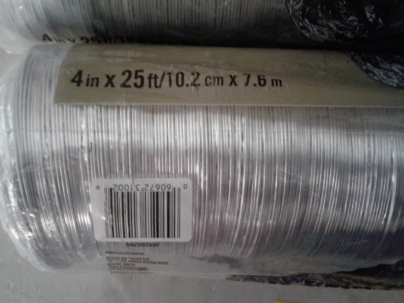 2x Everbuilt 4 Flexible Aluminum Foil Duct