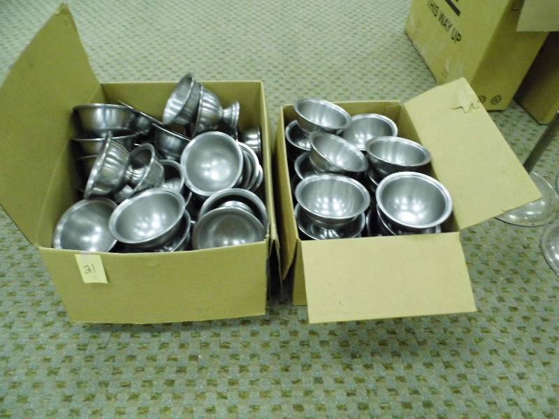 Lot of Metal Ice Cream Dishes