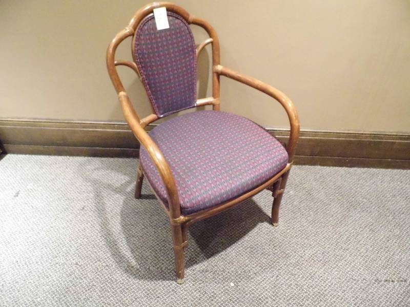 Lot of 10 Padded Rattan Chairs