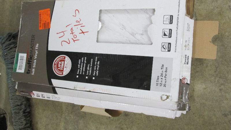 lot 72 image: 24 Tiles of TrafficMaster Carrara M...