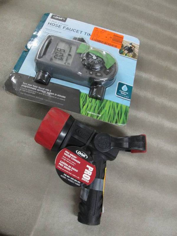 lot 305 image: Orbit 2-Outlet Hose Faucet Timer Re...