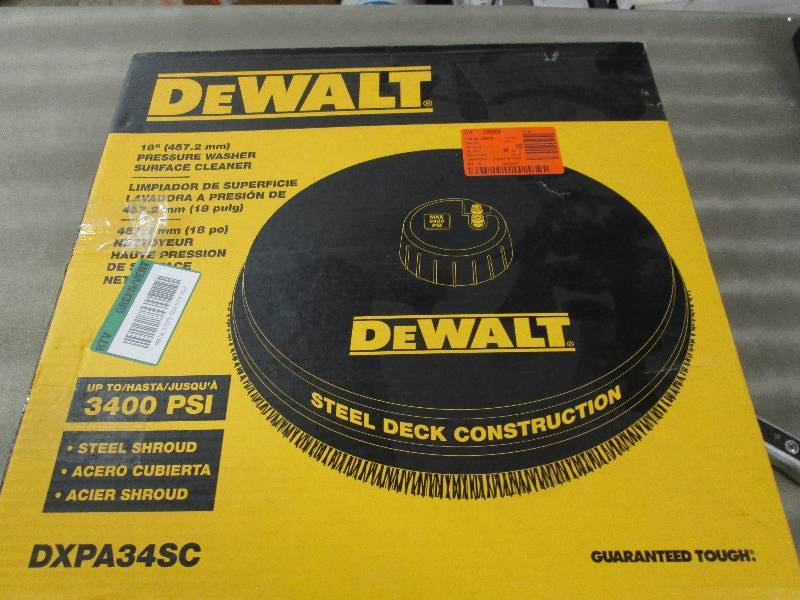 lot 313 image: Dewalt 3,400 PSI Surface Cleaner op...