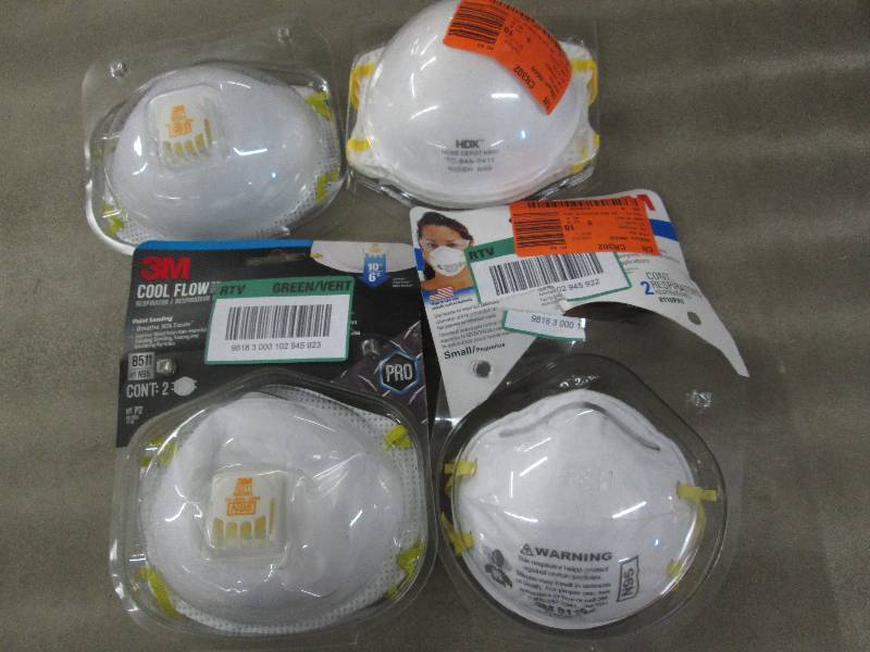 lot 320 image: Lot of 4 Pkgs Assorted Respirators...