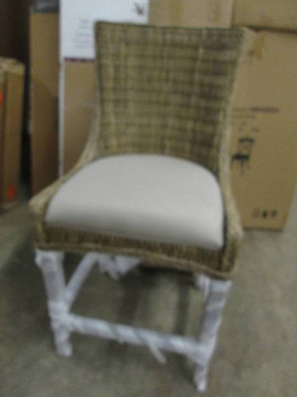 lot 387 image: Padded Wicker Chair...
