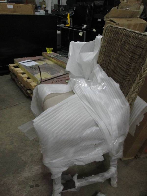 lot 388 image: Padded Wicker Chair...