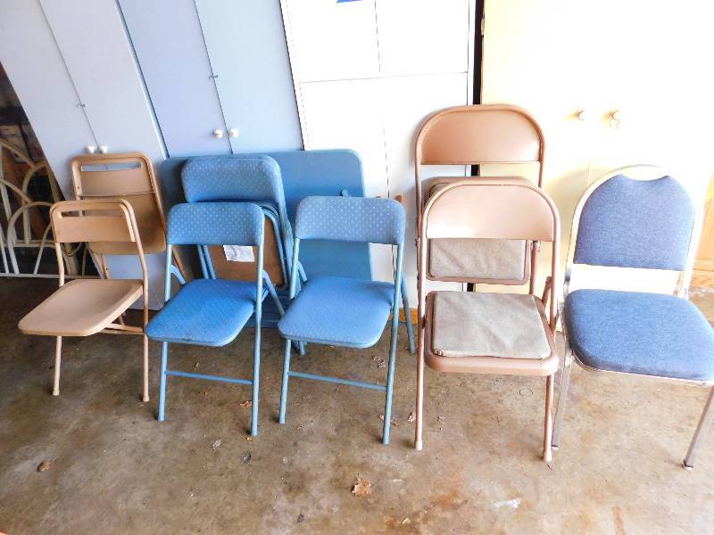 8 Folding Chairs and 1 Folding Table