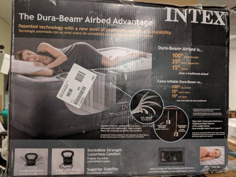 Intex Fiber-Tech Comfort Plush Raised 22 Airbed - Queen
