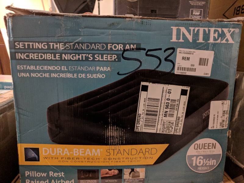 Intex Fiber-Tech Pillow-Rest Raised 16-12 Airbed - Queen