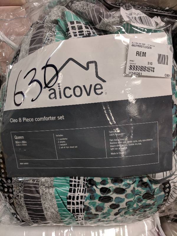 alcove Cleo 8-Pc. Bed Set - Queen Teal