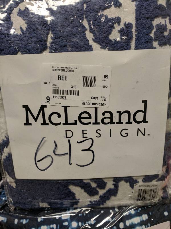 McLeland Design Casey Chenille 3-Pc. Bedspread Set - Full Blue