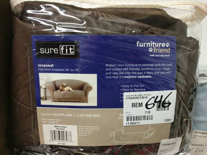 Sure Fit Microfiber Nonskid Pet Loveseat Cover - Chocolate