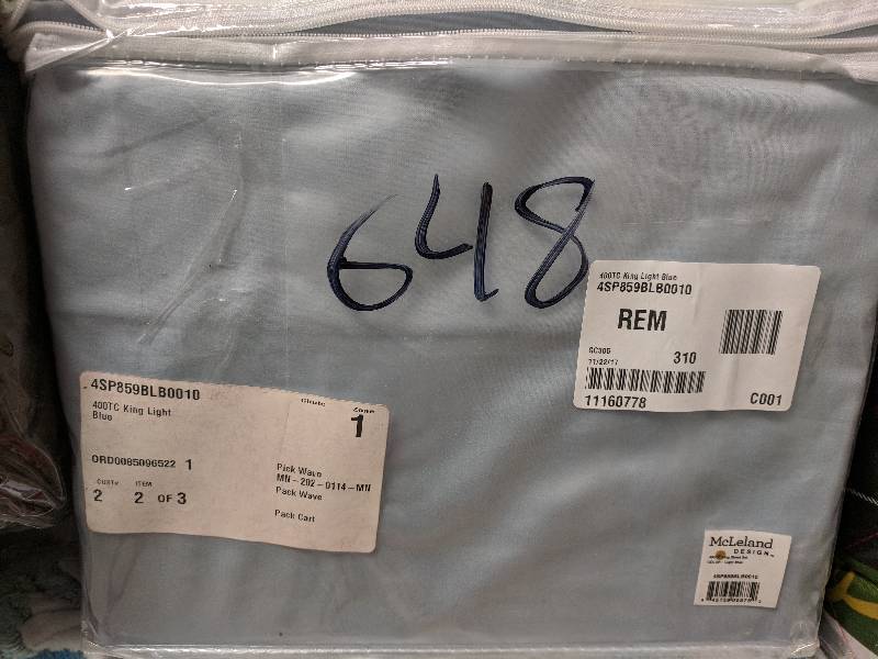 McLeland Design 400 Thread Count Cotton Sateen Sheet Set - King Light Blue