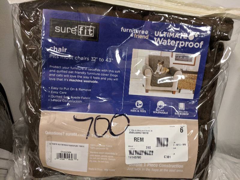 Sure Fit Ultimate Waterproof Suede Chair Cover - Chocolate