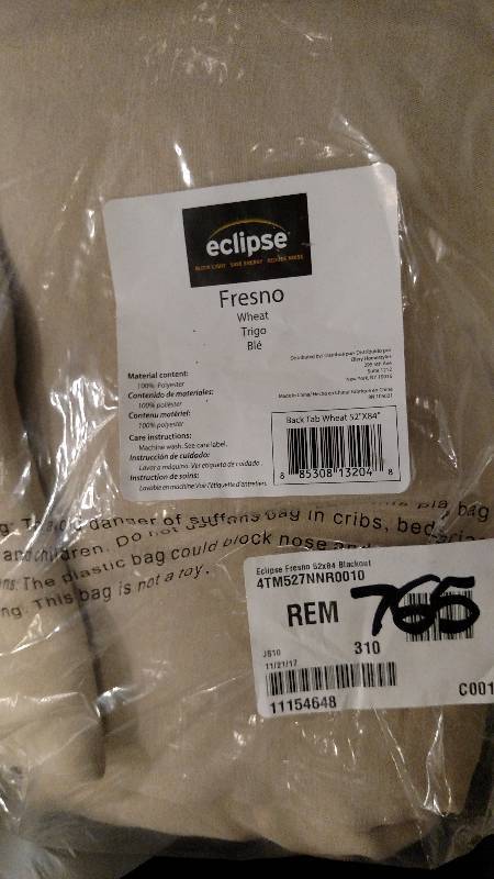 Eclipse Fresno 52 x 84 Blackout Window Panel - Wheat