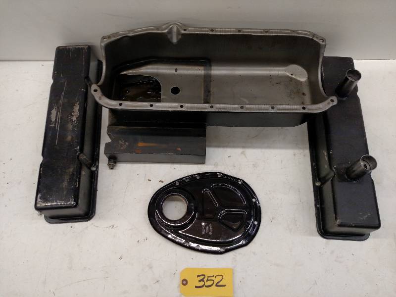 lot 352 image: SBC Oil Pan 7 Deep, Valve Covers, ...