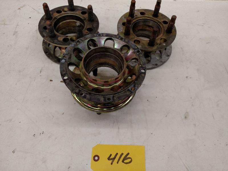 lot 416 image: (3) 5x5 Steel Hubs, 2 Bearing...