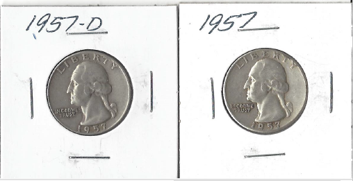 1957 & 1957 - D Washington Quarter