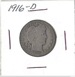 1916-D Barber Quarter