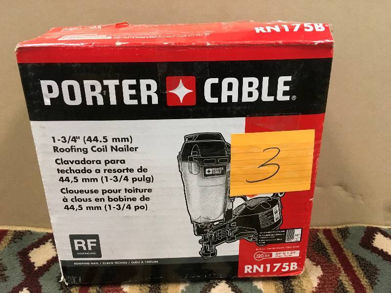 lot 3 image: Porter Cable Coil Roofing Nailer in like new working conditions