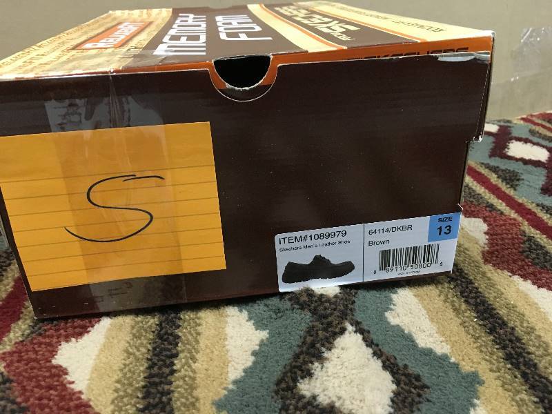 lot 5 image: Skechers Mens Expected Gembel Relaxed Fit Memory Foam Slip on Shoes (Dark Brown Leather) Size 13 not used