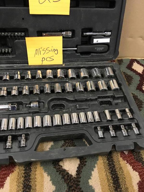 lot 23 image: Stanley STMT80759 70 Piece Mechanics Tool Set - Missing Pieces