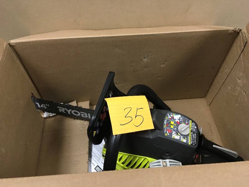lot 35 image: Ryobi Reconditioned 114 in. 37 cc 2-Ccle Gas Chainsaw in working conditions