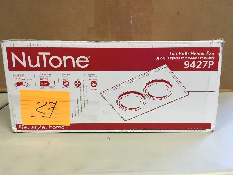 lot 37 image: Broan NuTone Two Bulb Heater Fan not used