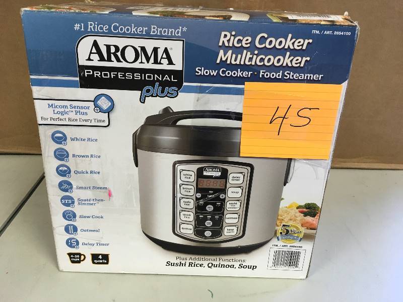 lot 45 image: Aroma Professional Plus Rice Cooker MultiCooker, Slow Cooker, Food Steamer in working conditions