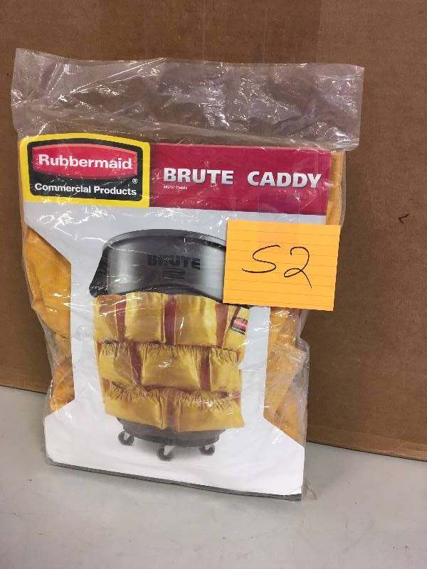 lot 52 image: Rubbermaid Caddy Bag for Brute Container, Yellow New
