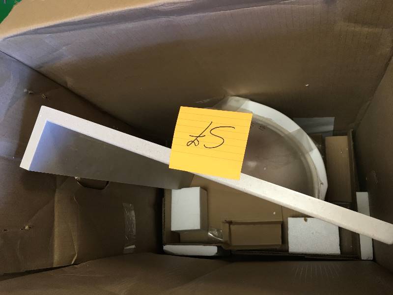 lot 57 image: Swanstone 25 W x 19 D in. Ellipse Solid Surface Vanity Top open box never used
