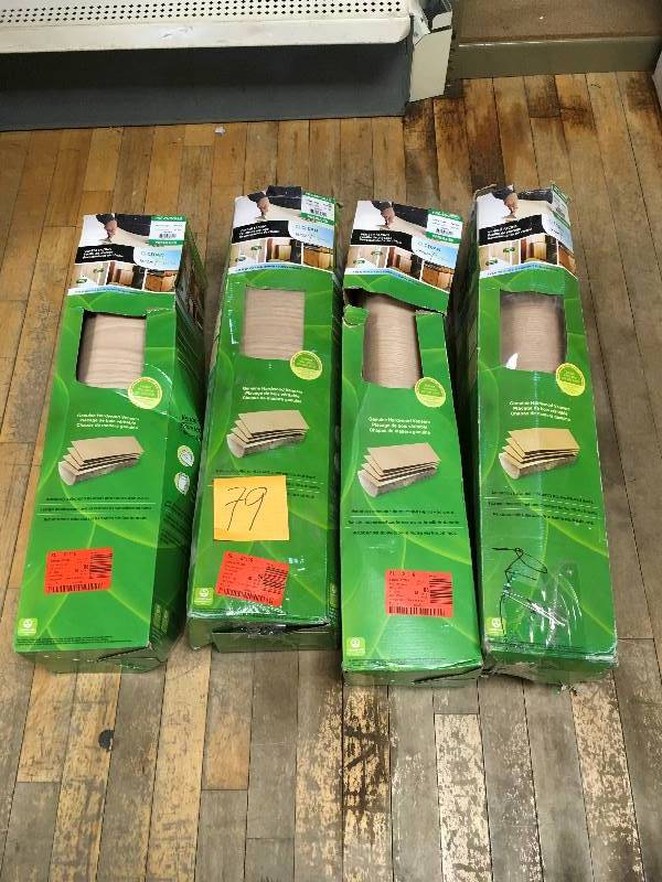 lot 79 image: Cedan 24 in x 48 in. Natural Red Oak Pre-Glued Veneer Sheet - Lot of 4 not used