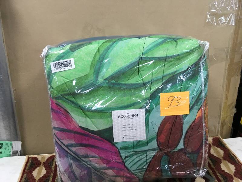 lot 93 image: Anuschka Home Collection 3 Piece Comforter Set King Size not used