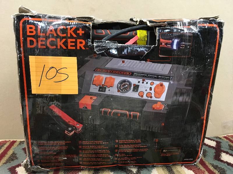 lot 105 image: Black & Decker Professional Power Station - Jumper, Compressor, Inverter, Light, AC DC and USB Power