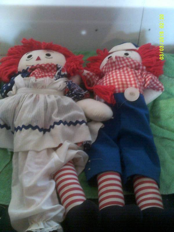 2 LG RAGEDY ANNE AND ANDY DOLLS