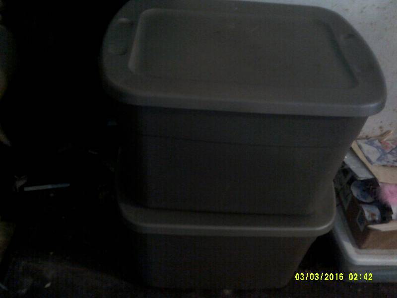 TWO 18 GALLON TOTES