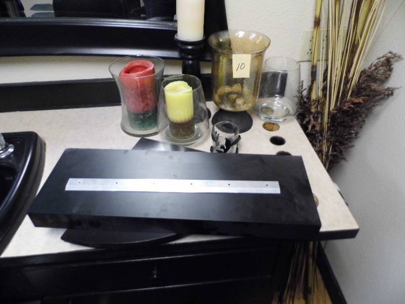lot 10 image: Candle Holders - Shelf - Sprigs