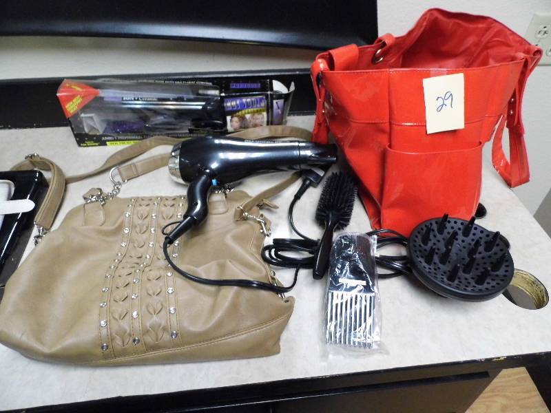 lot 29 image: New Curling Iron - Purse - Dryer