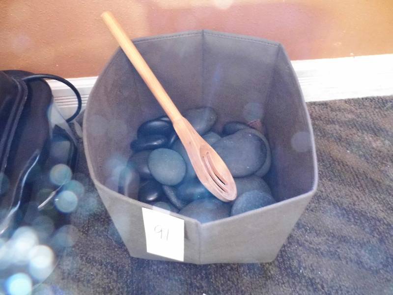 lot 91 image: Massage Stones w Basket