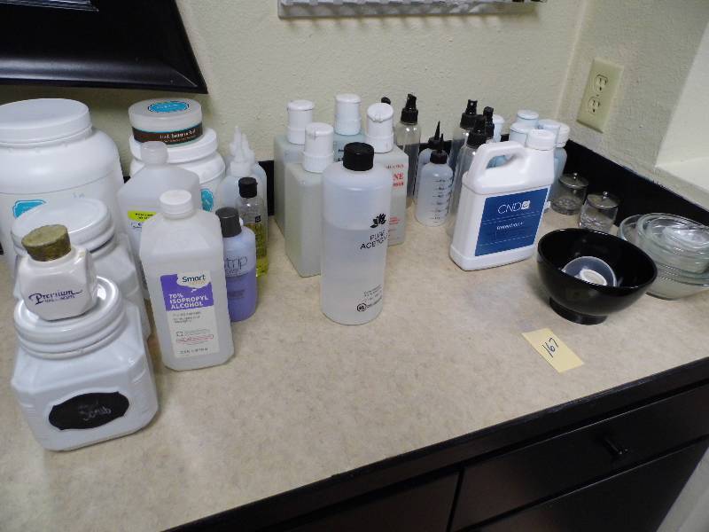 lot 167 image: Acetone- Iso - Skin Scrubs - Assorted Nail Items