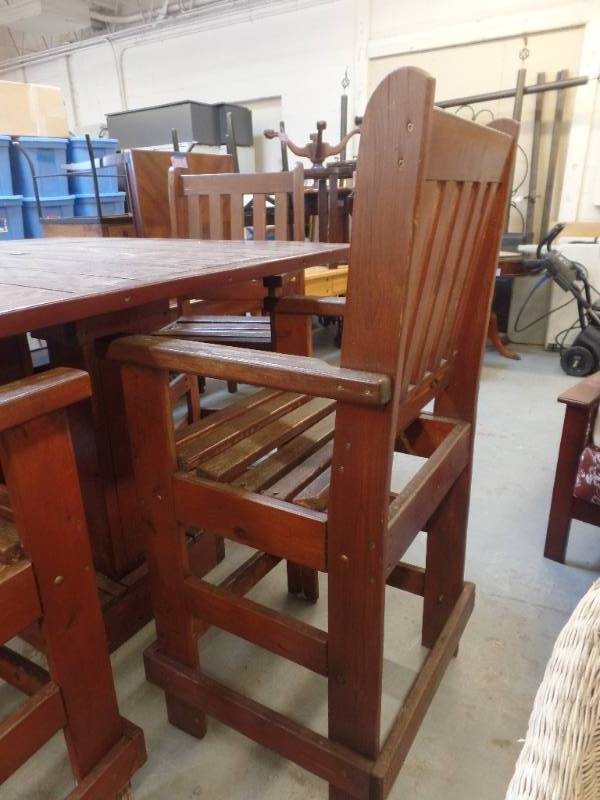 lot 809 image: PUB STYLE PATIO TABLE