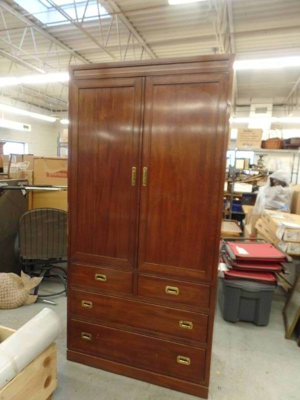 lot 828 image: ETHAN ALLEN CLOTHING OR ENTERTAINMENT ARMOIRE